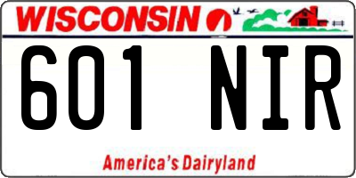 WI license plate 601NIR