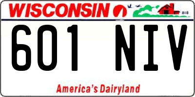 WI license plate 601NIV