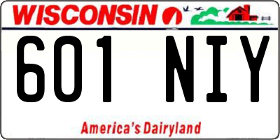 WI license plate 601NIY
