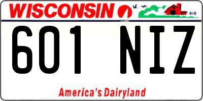 WI license plate 601NIZ