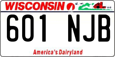 WI license plate 601NJB