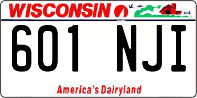 WI license plate 601NJI