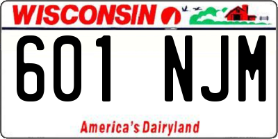 WI license plate 601NJM