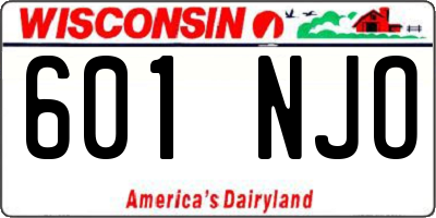 WI license plate 601NJO