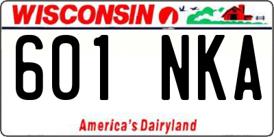 WI license plate 601NKA