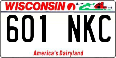 WI license plate 601NKC
