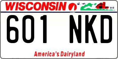 WI license plate 601NKD