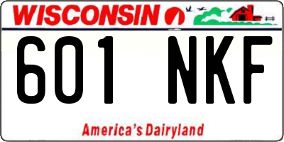WI license plate 601NKF