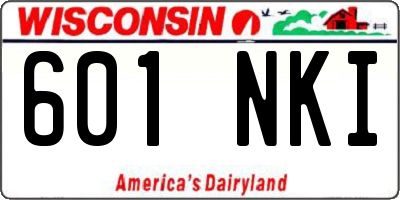 WI license plate 601NKI