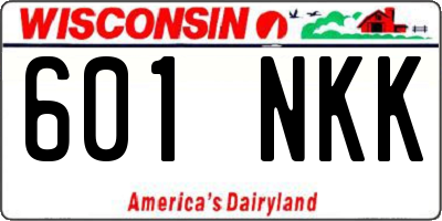 WI license plate 601NKK