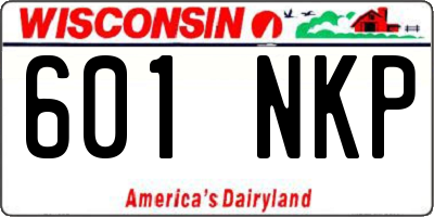 WI license plate 601NKP
