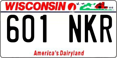 WI license plate 601NKR