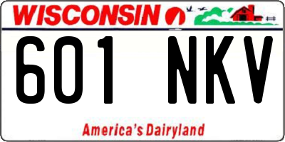 WI license plate 601NKV