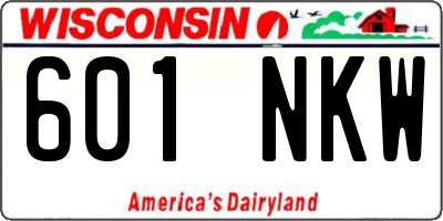 WI license plate 601NKW
