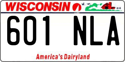 WI license plate 601NLA