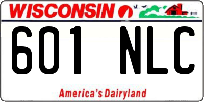 WI license plate 601NLC