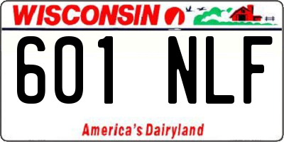 WI license plate 601NLF