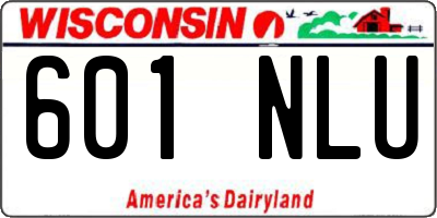 WI license plate 601NLU