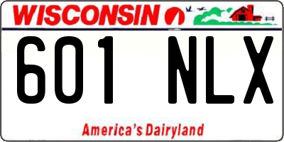 WI license plate 601NLX