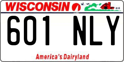WI license plate 601NLY