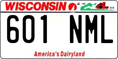 WI license plate 601NML
