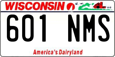 WI license plate 601NMS
