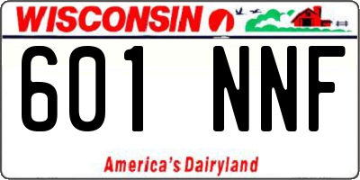WI license plate 601NNF