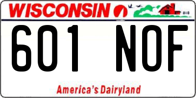 WI license plate 601NOF