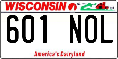 WI license plate 601NOL