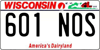 WI license plate 601NOS