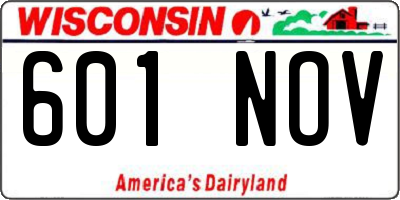 WI license plate 601NOV