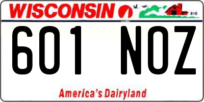 WI license plate 601NOZ