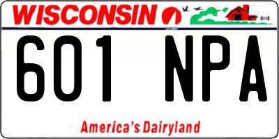 WI license plate 601NPA