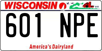 WI license plate 601NPE