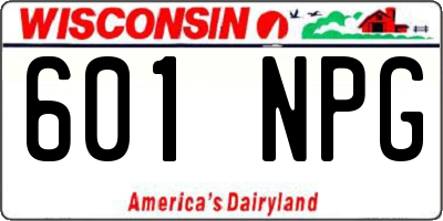 WI license plate 601NPG