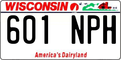 WI license plate 601NPH