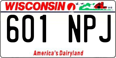 WI license plate 601NPJ