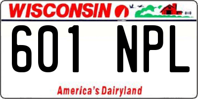WI license plate 601NPL