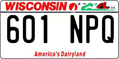 WI license plate 601NPQ