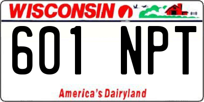 WI license plate 601NPT