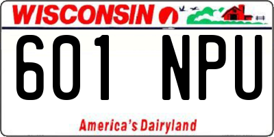 WI license plate 601NPU