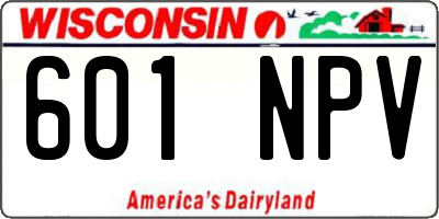 WI license plate 601NPV