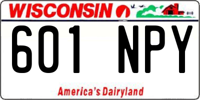 WI license plate 601NPY