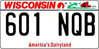 WI license plate 601NQB
