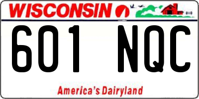 WI license plate 601NQC