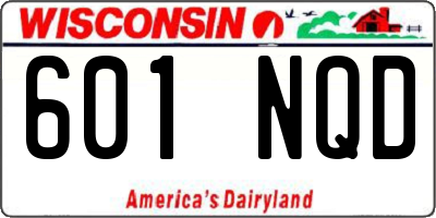 WI license plate 601NQD