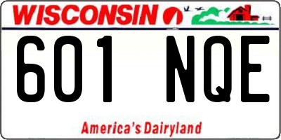 WI license plate 601NQE