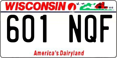 WI license plate 601NQF