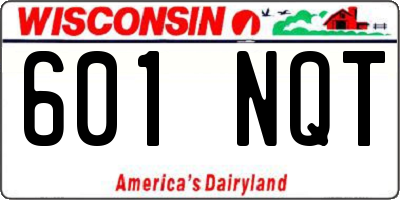 WI license plate 601NQT