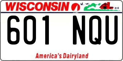 WI license plate 601NQU